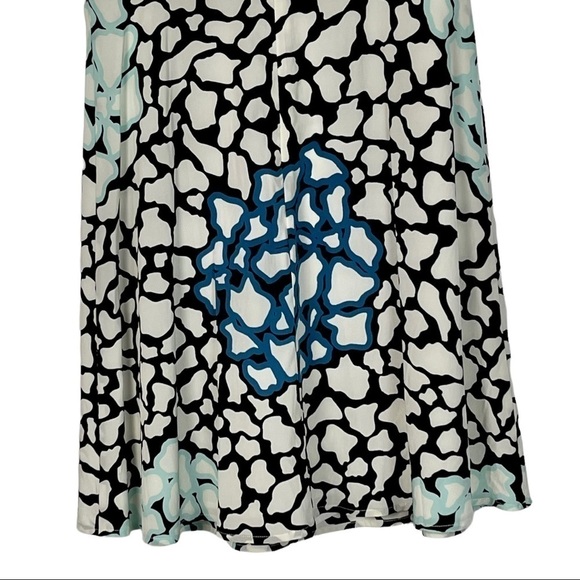 ANNIE GRIFFIN MAMIE GIRAFFE PRINT SILK SLEEVELESS FIT AND FLARE DRESS - Picture 8 of 12